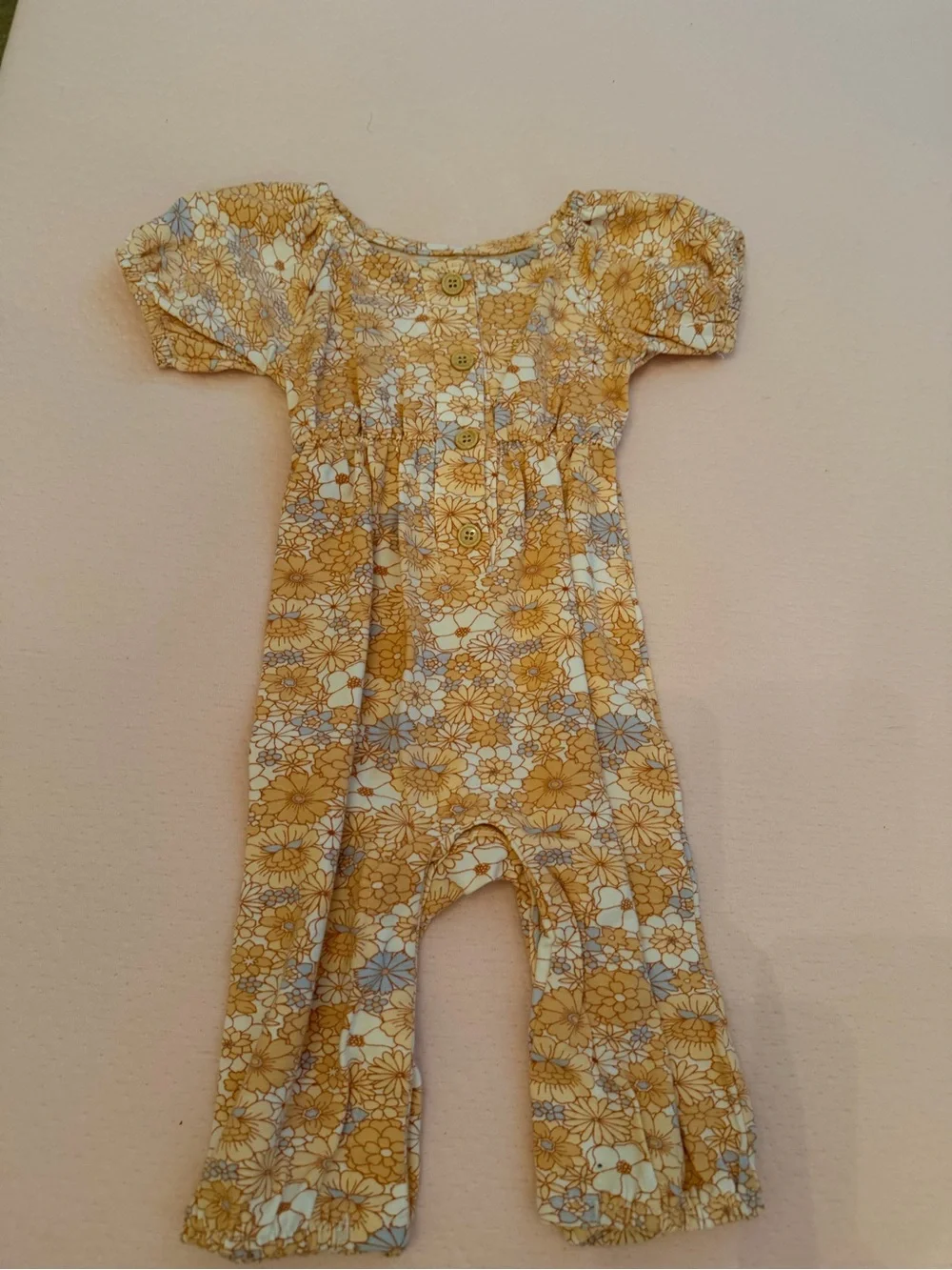 Catherine Malandrino Baby Peach Floral Romper